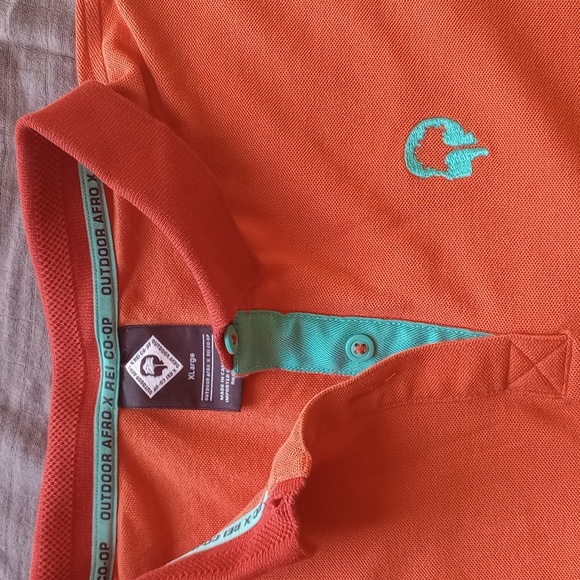 Outdoor Afro x REI Co Op Polo Shirt Size XL Orange Cropped Oversized Gym - Picture 3 of 8